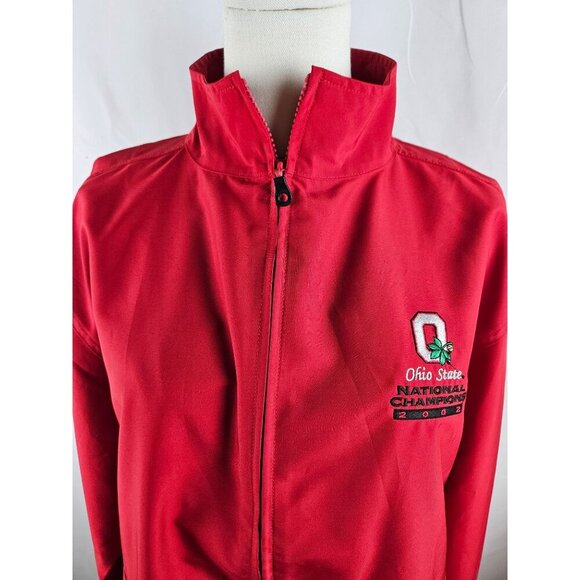 Vintage Ohio State Jacket Women M Cutter & Buck 2002 Nat'l Champion Half Zip Red - Picture 2 of 10